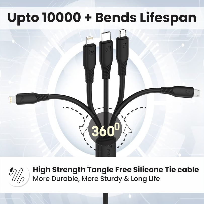 Tangle-free Lightning cable