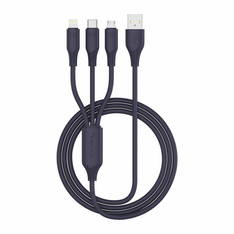 3 in 1 Cable CX-300i 3in1 Micro + Type - C + Lightning Purple