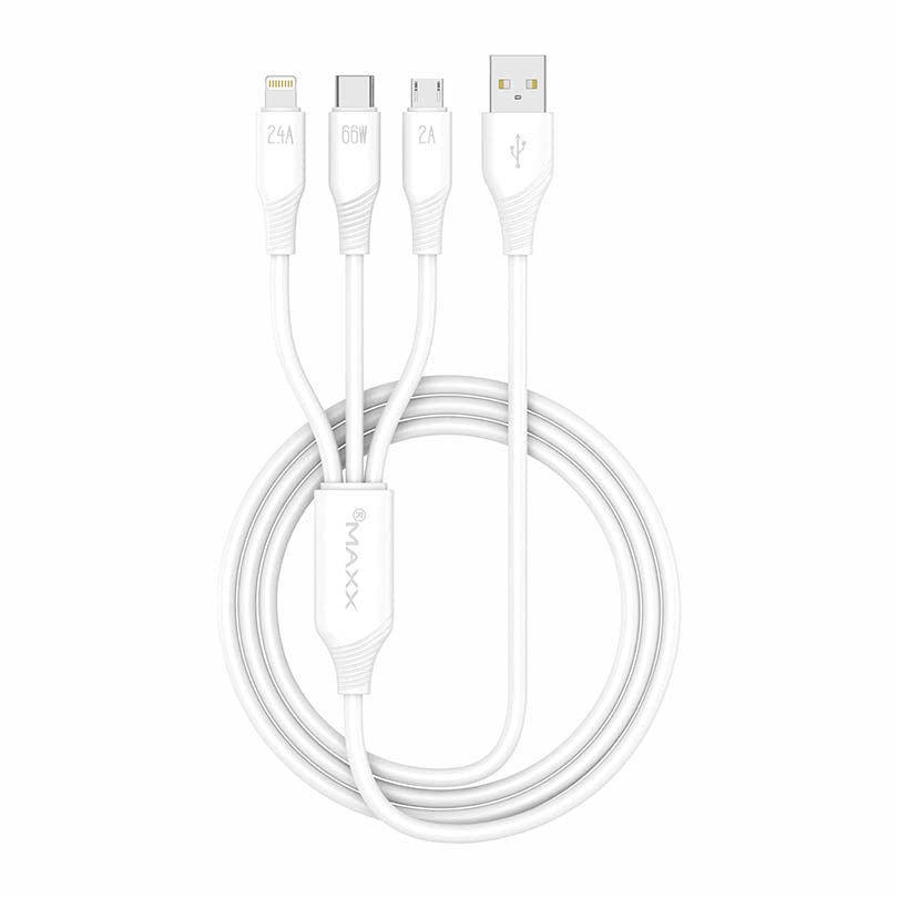 3 in 1 Cable CX-300i 3in1 Micro + Type - C + Lightning White
