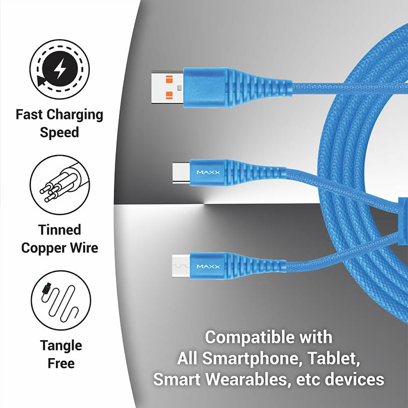 Charging Cable CX-211 2in1 Micro & Type-C Blue