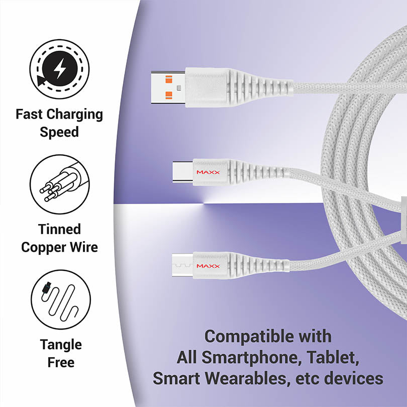 Charging Cable CX-211 2in1 Micro & Type-C Grey
