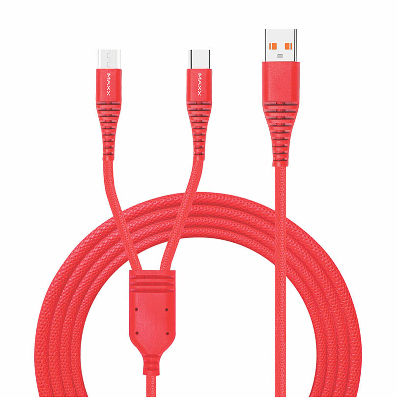 Charging Cable CX-211 2in1 Micro & Type-C Red